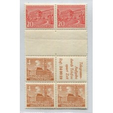 ALEMANIA OCCIDENTAL BERLIN 1949 ZUSAMMENDRUCKE BLOQUE DE 6 ESTAMPILLAS CON ENTRECINTAS NUEVAS CON GOMA SZ.5 +